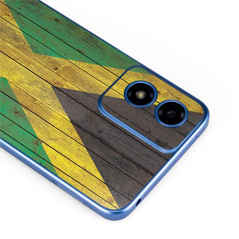 Jamaican Flag Dark Wood Moto G Play 4G (2024) Skin
